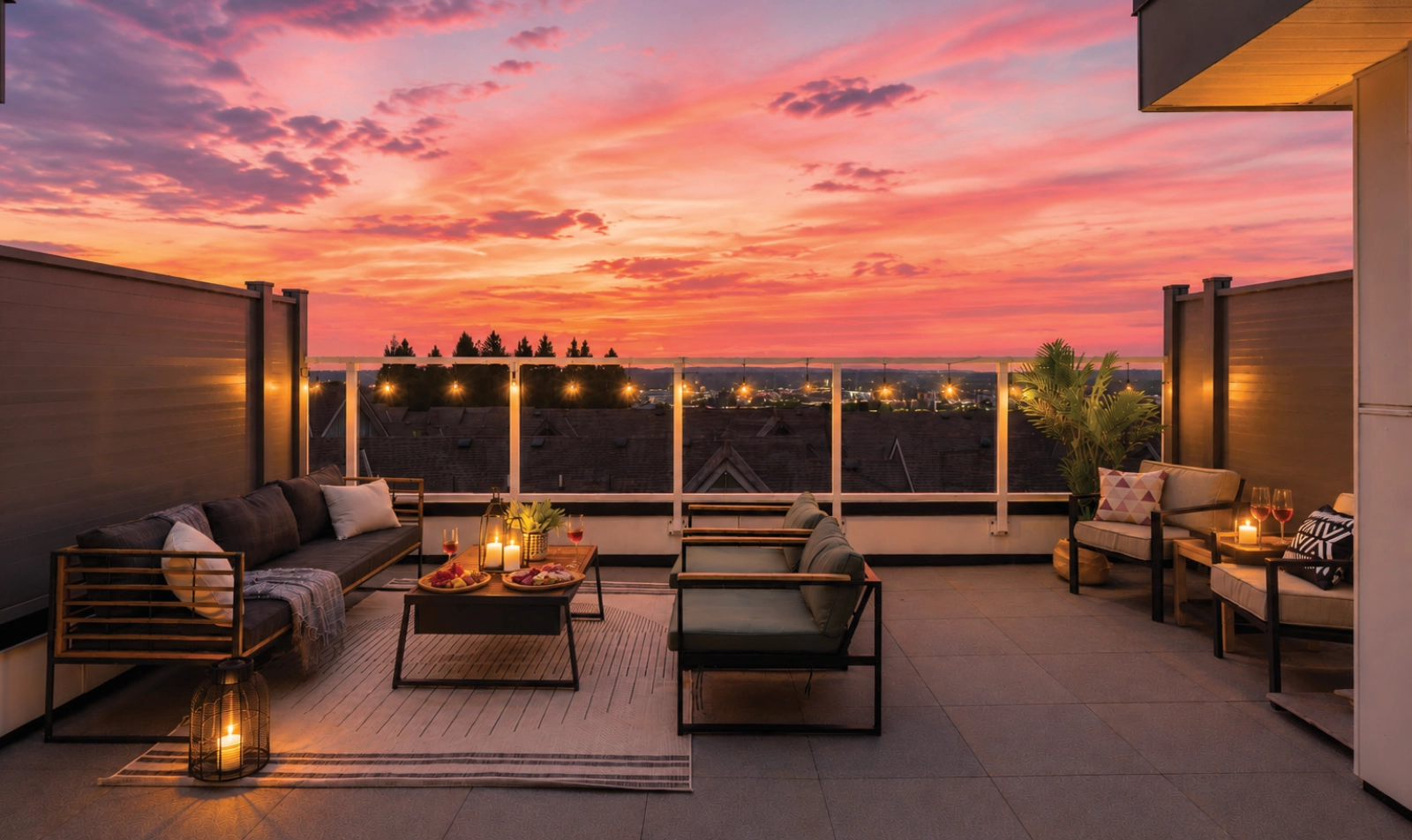 Rising Sun Homes presale townhomes Langley rooftop patio with city views